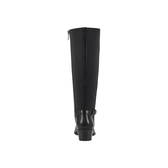 EASY SPIRIT Womens Black Wide Calf Chaza Block Heel Leather Riding Boot 11 M WC - Picture 3 of 4
